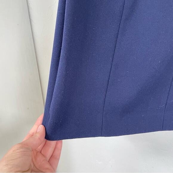 Tahari Arthur S Levine Navy Blue Cap Sleeve Sheath Dress Womens 4P Academia Mini - Picture 3 of 10